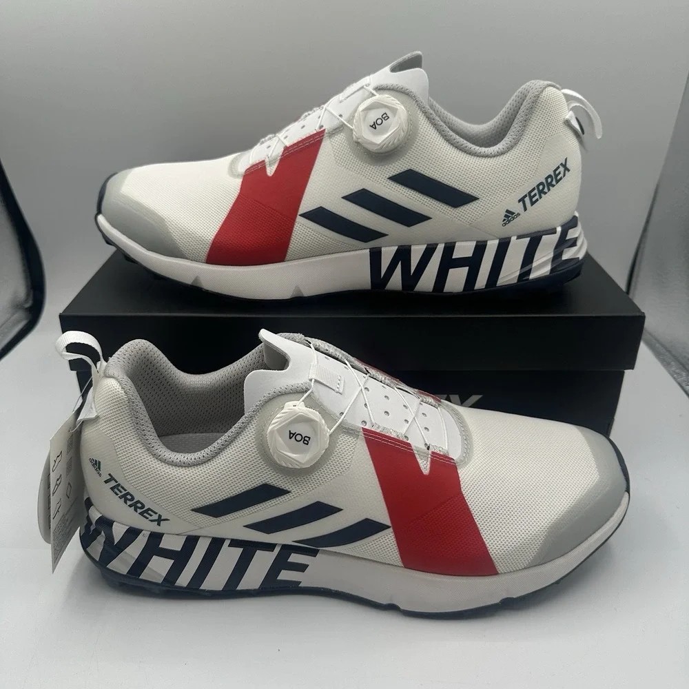 Adidas Terrex White Mountaineering Two BOA Shoes Mens 10.5 White Red Navy BB7742